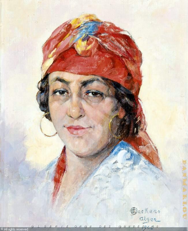 EMILE DECKERS (89).jpg - Portrait d'une femme alg�rienne - Deckers - Alger - 1966